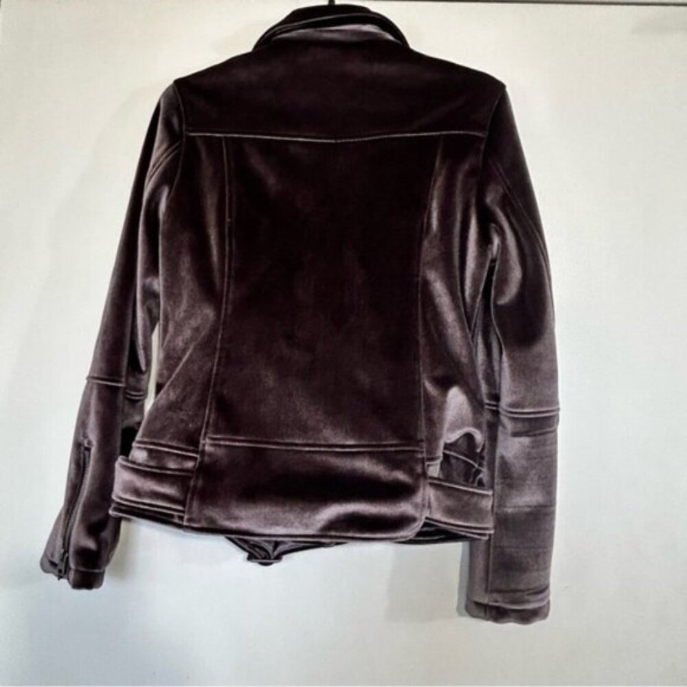 Lucky Brand NWOT- Purple Velvet Moto Jacket- Size X-Small - Picture 6 of 13
